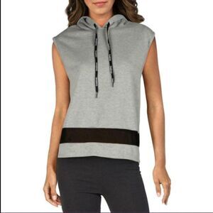 BEBE Sport Gray Sleeveless Hooded Pullover, Med.